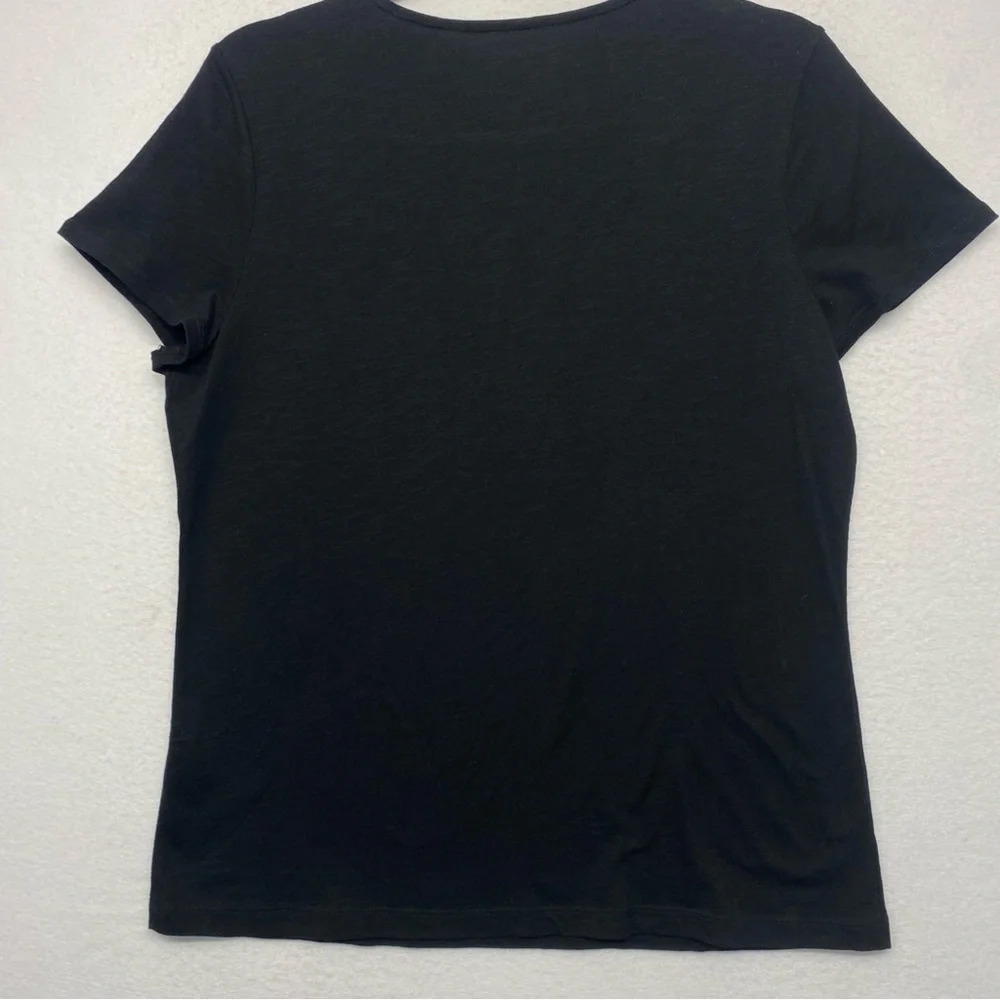 Zenergy Chico’s‎ Black Blouse 1 / S Embellished Jeweled - Picture 3 of 5